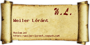 Weiler Lóránt névjegykártya